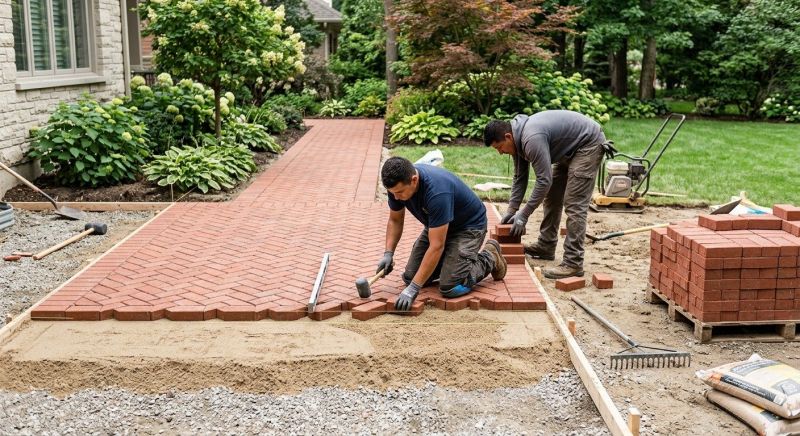 Brick Hardscape Installation in Fairfield County, CT